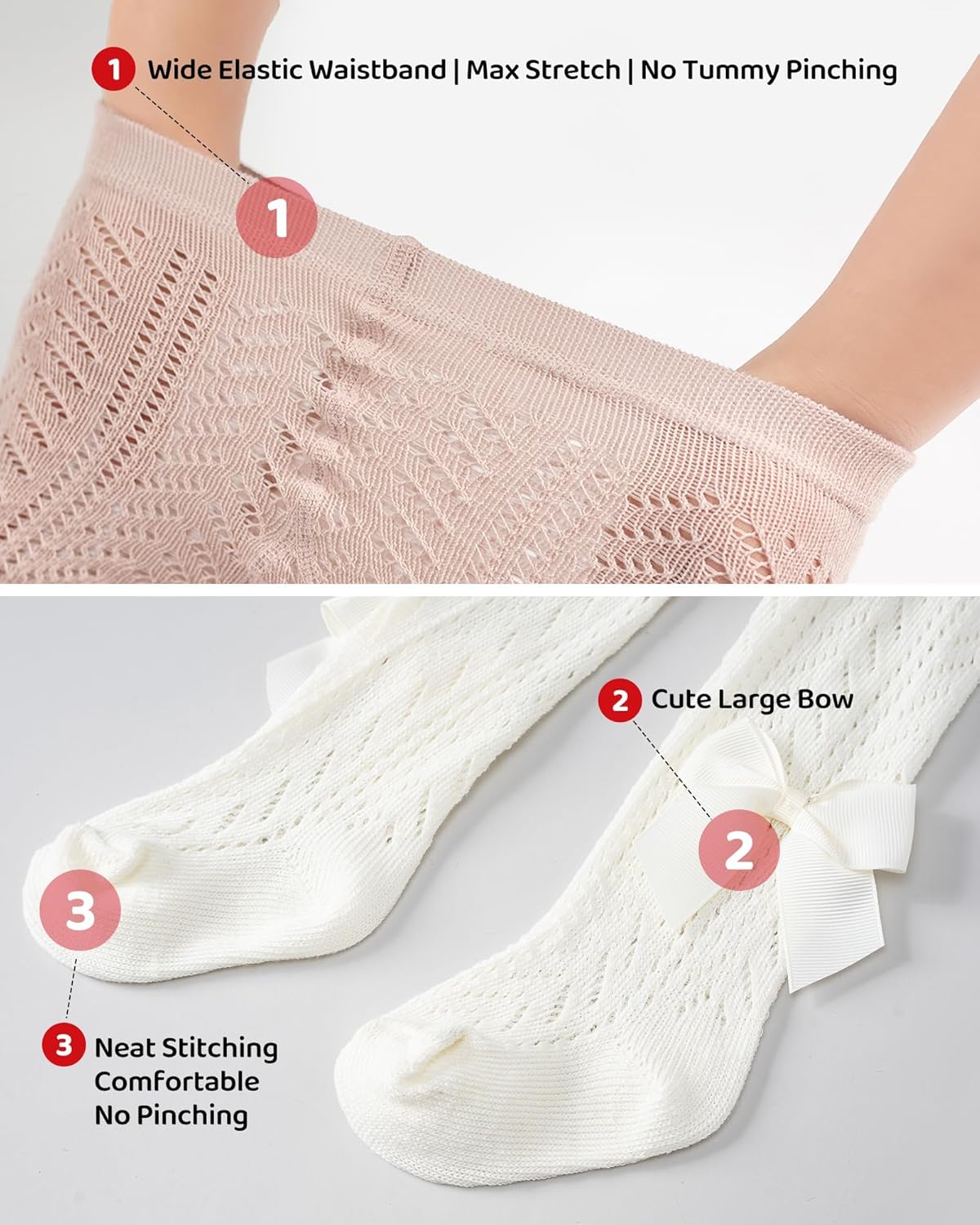 Thumbnail 4 de CHUNG Baby Girls Thin Mesh Tights with Bowknot - 0-10 Years, Summer Season