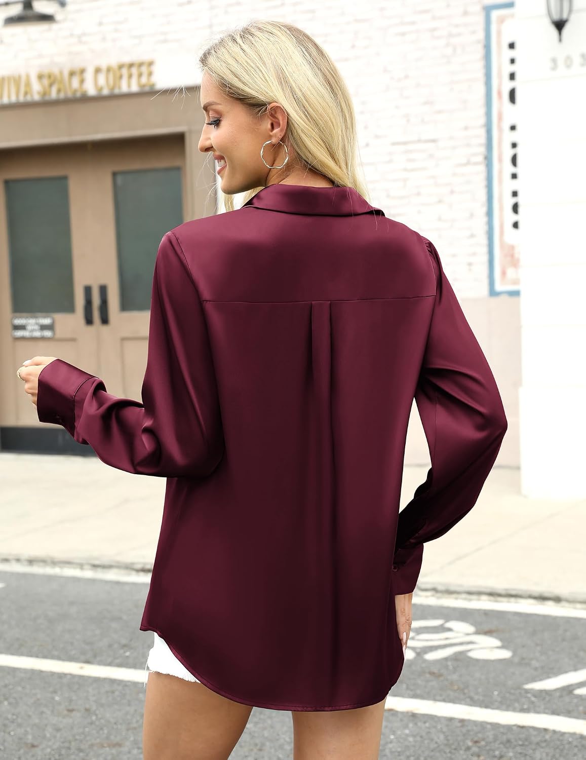 Thumbnail 3 de Zeagoo Chemise Satin manches longues
