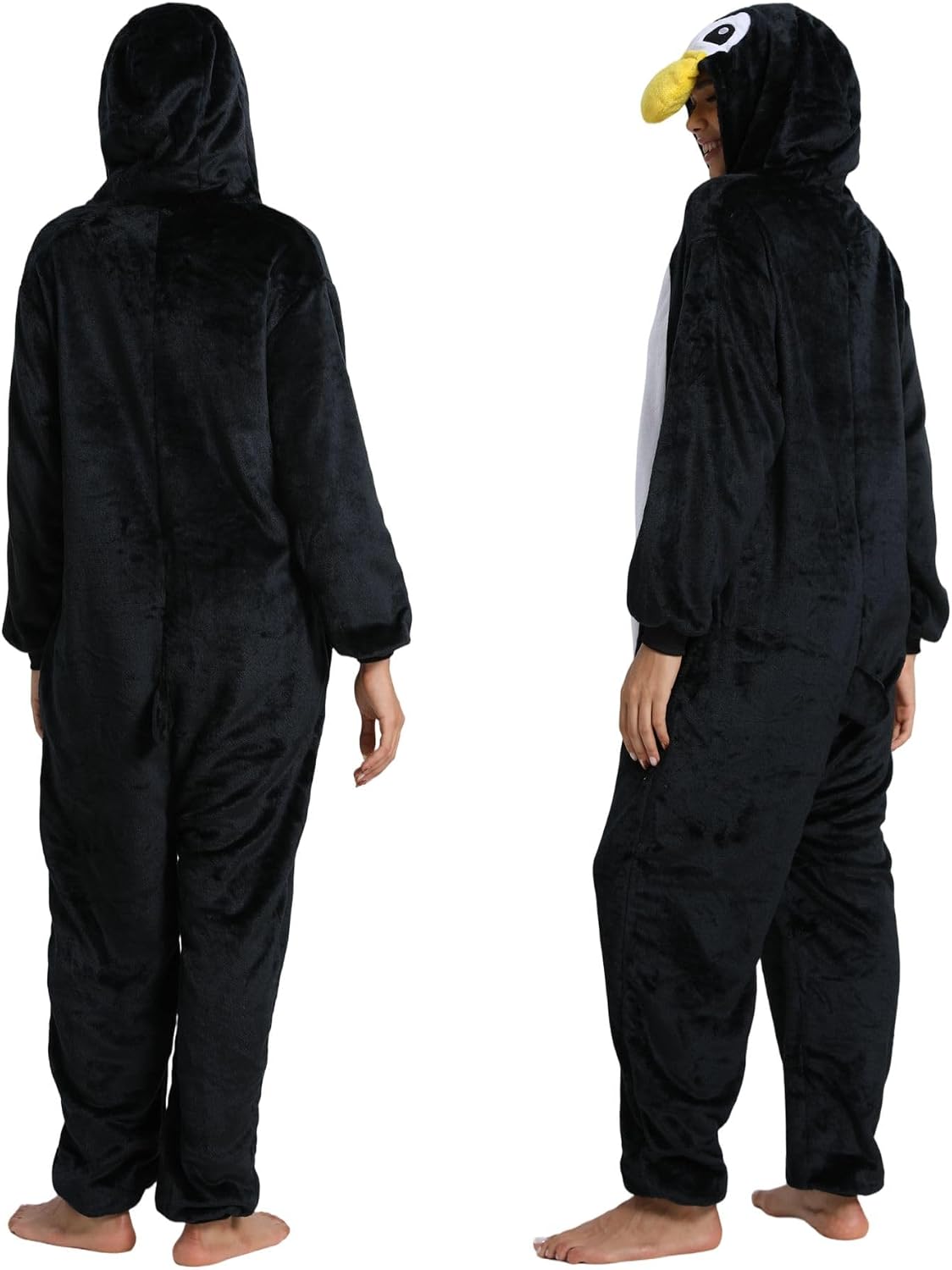 Detalle de Hundredmore Adult Animal Onesie Pajamas with Plush Hood, Zip Front & Pockets