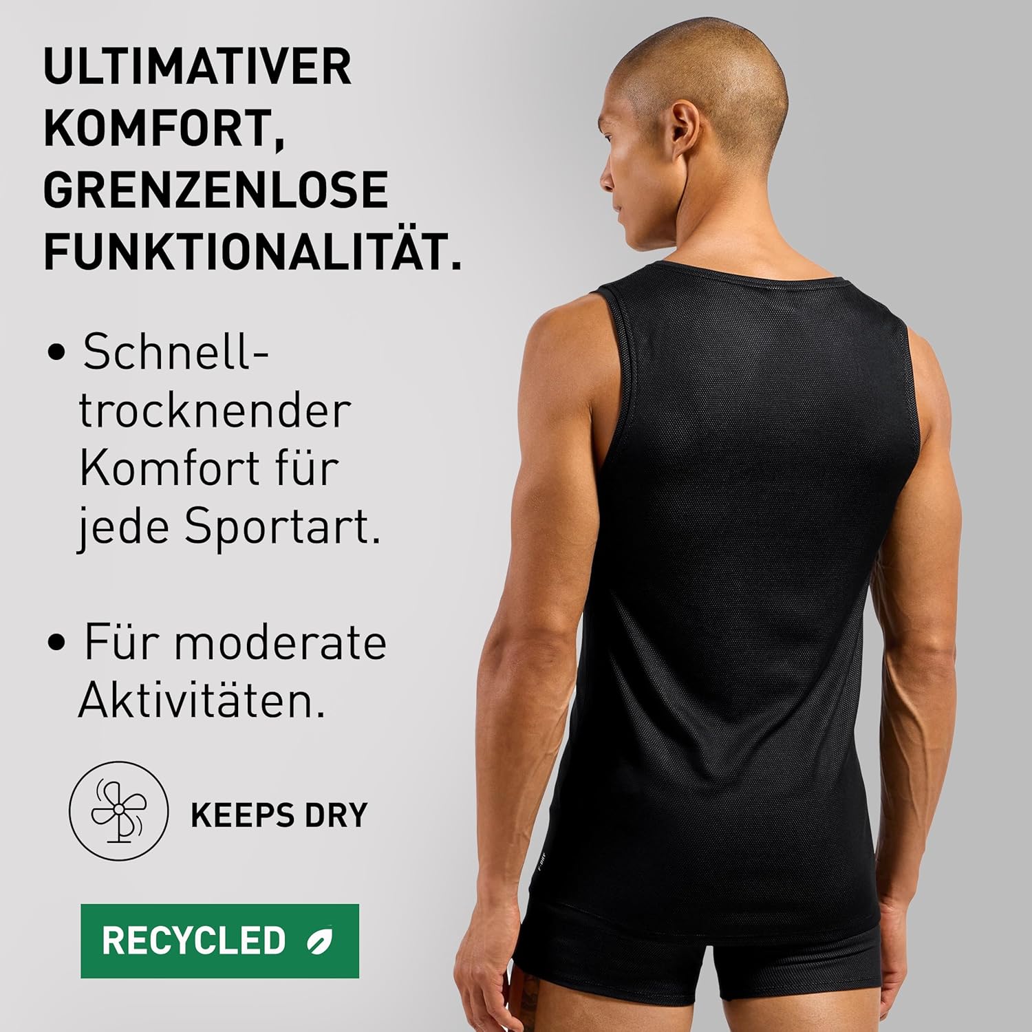 Thumbnail 2 de Odlo Herren Kurzarm Active F-Dry Light Funktionsshirt (Singlet) – schnelltrocknendes Baselayer