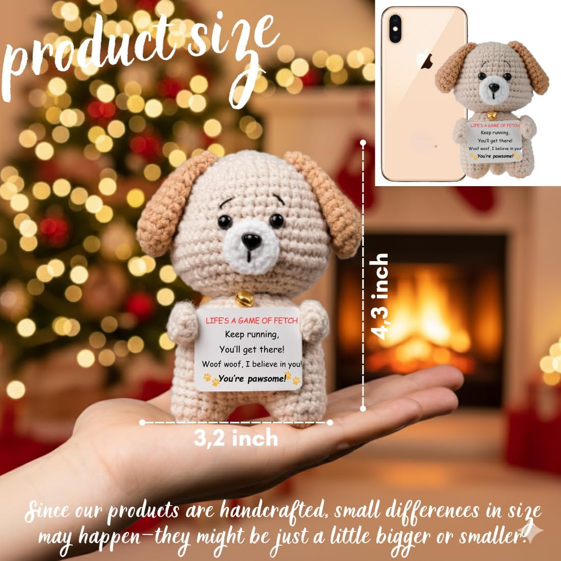 Thumbnail 2 de Handmade Crochet Puppy Encouragement Gift Plush 🧸