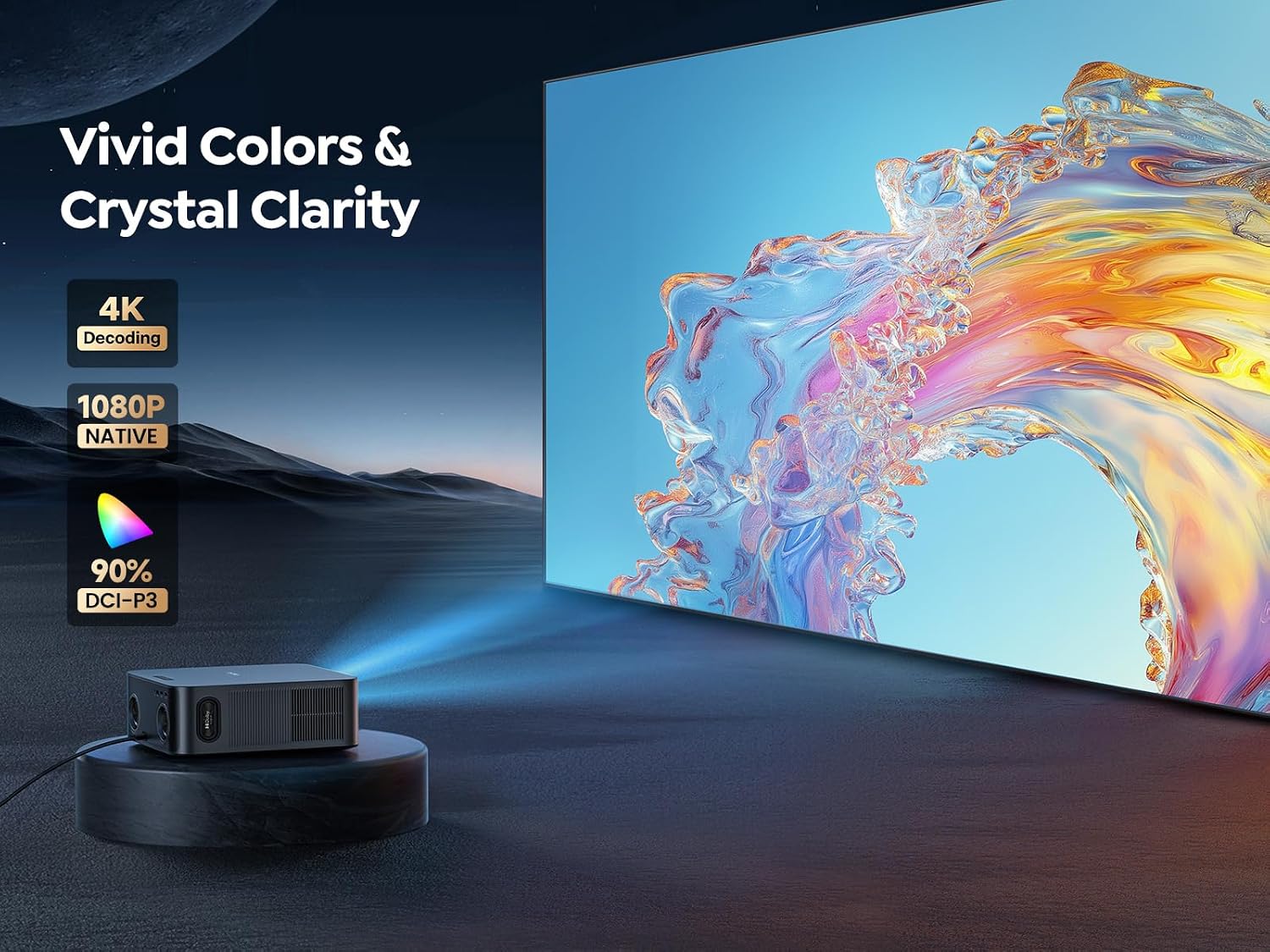 Detalle de TOPTRO X9 Smart Projector 1500 ANSI