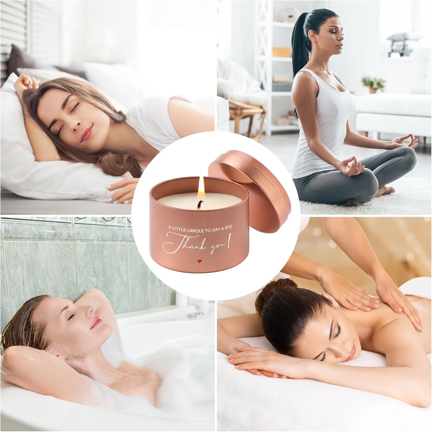 Detalle de PRSTENLY Scented Candle Gift for Women – Thank You Gifts for Birthday, Christmas, and Special Occasions