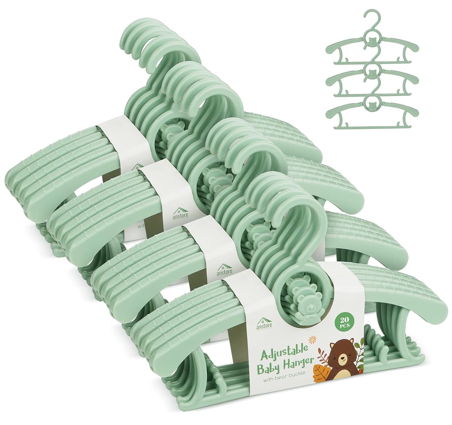 Detalle de Anstore Kleiderbügel Kinder 20er Set 29–37 cm