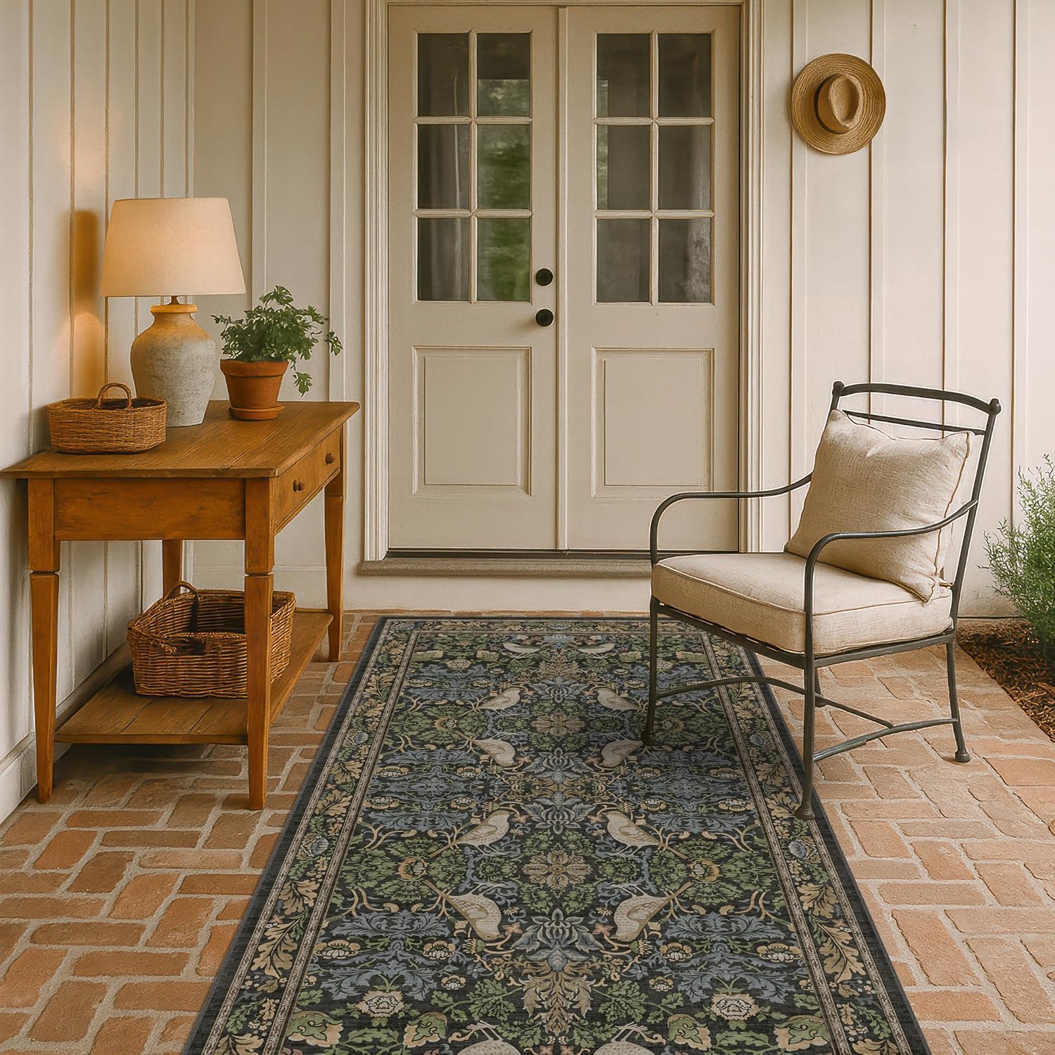 Thumbnail 5 de Hazo Haus 3' x 6' Washable Area Rug, Low-Pile Woodland Floral Design