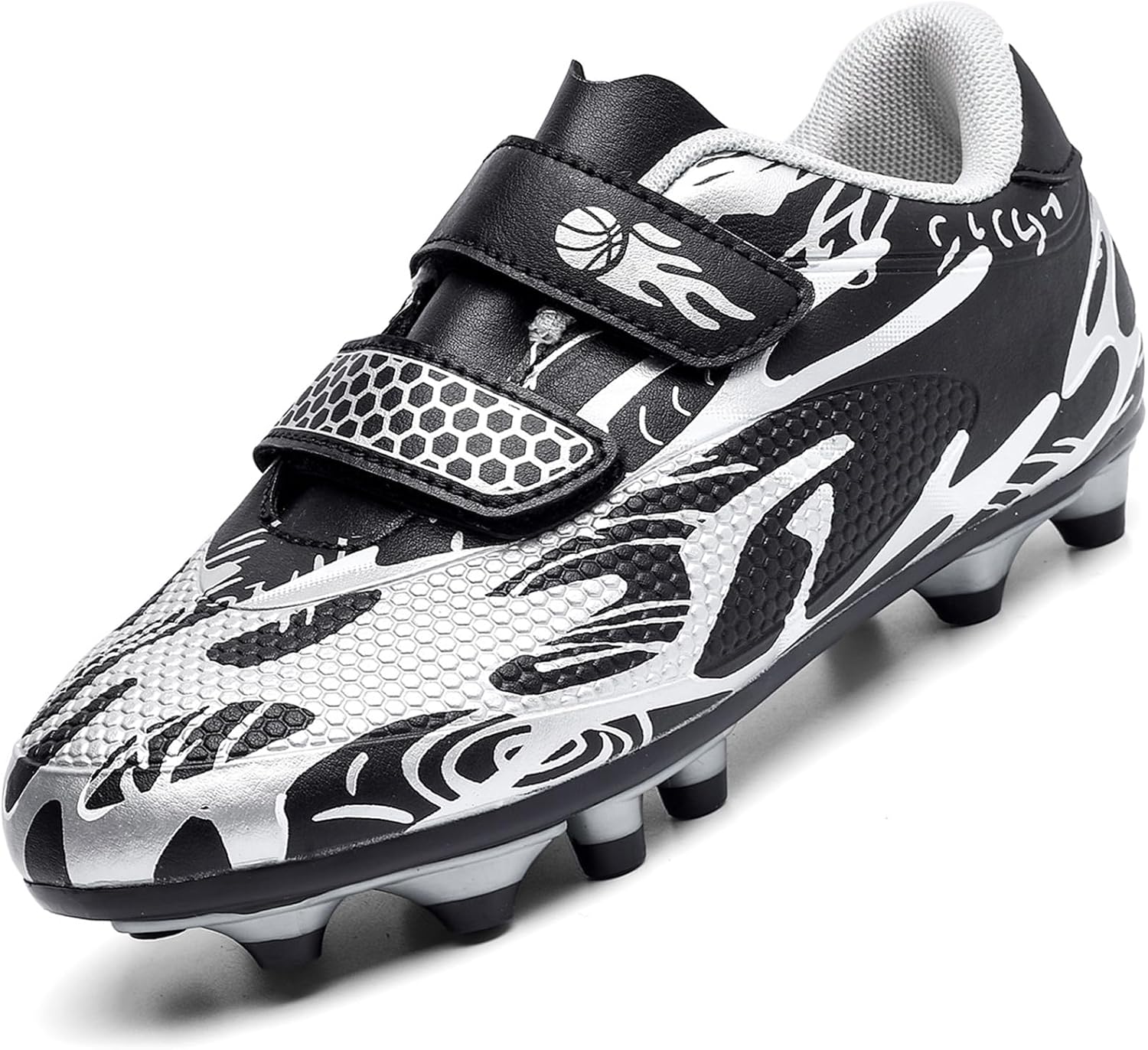 Unitysow Fußballschuhe Jungen/Mädchen – Outdoor-Schuhe, EU 31, Schwarz