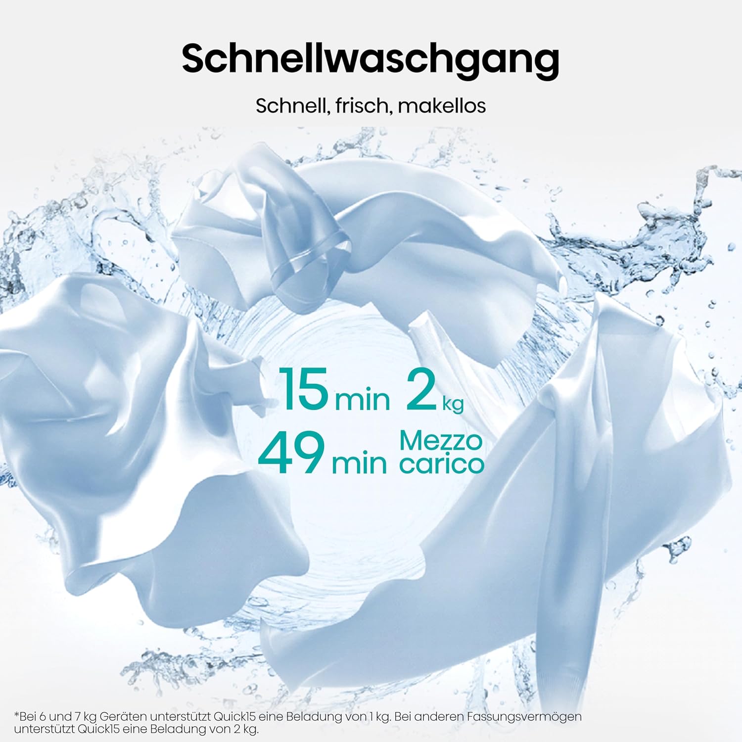 Thumbnail 6 de Hisense WF1I9042BWP Waschmaschine mit Dampffunktion – 9 kg, 1400 U/min, 15 Programme