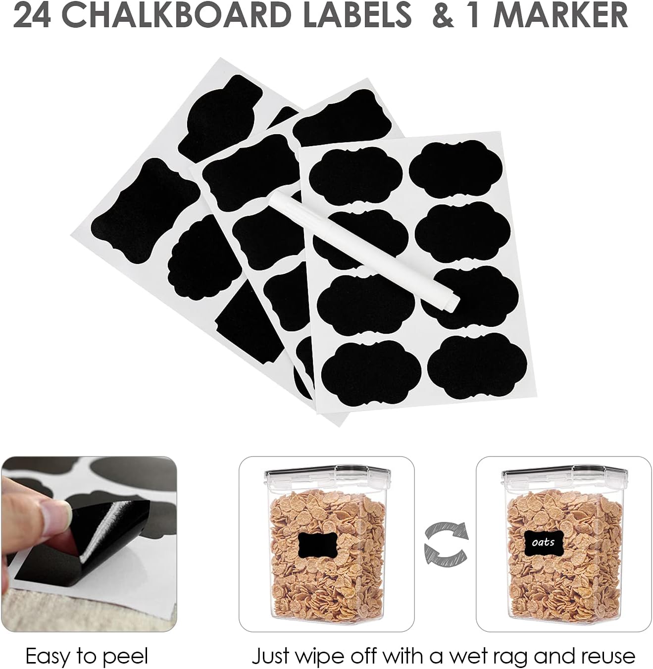 Detalle 2 de Vtopmart Vorratsdosen 24er Set 2 L