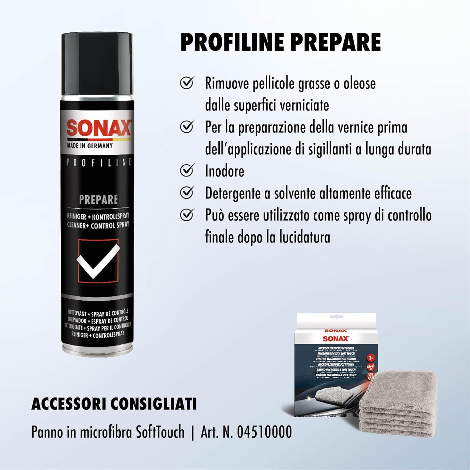 Thumbnail 4 de SONAX PROFILINE Prepare (400 ml) – spezielles Lösemittelgemisch zum Entfernen von Fett- und Ölfilmen vor Lackier- und Versiegelungsarbeiten