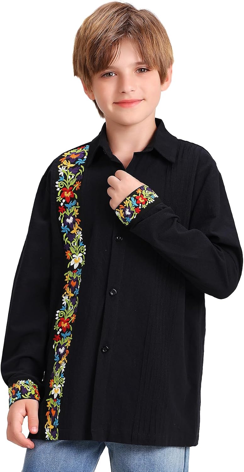Thumbnail 1 de Boys' Guayabera Shirt, Long Sleeve