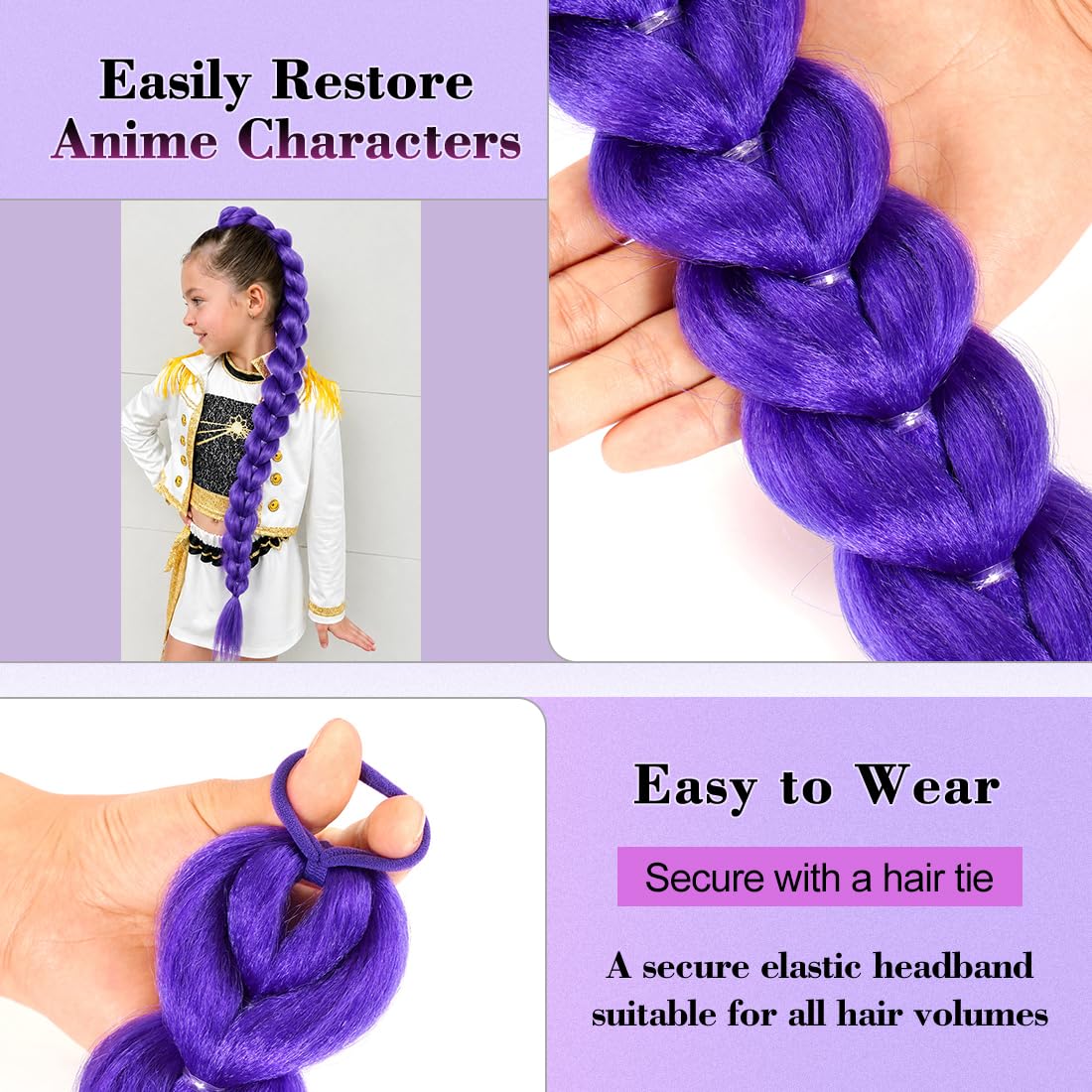 Detalle de Getgal Braided Ponytail Extension, 30-Inch