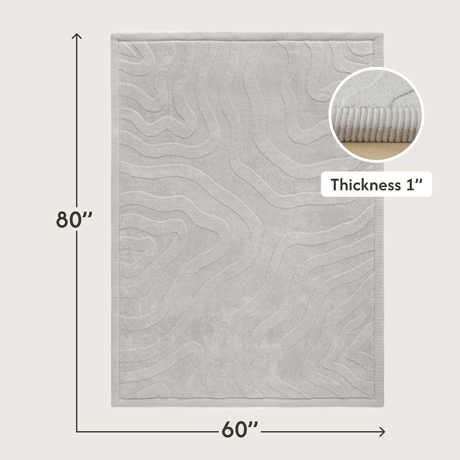 Detalle de Hakuna Matte CloudRise HM-CP3D-200-150-GAG Play Mat, Gray, 60" x 80" x 1