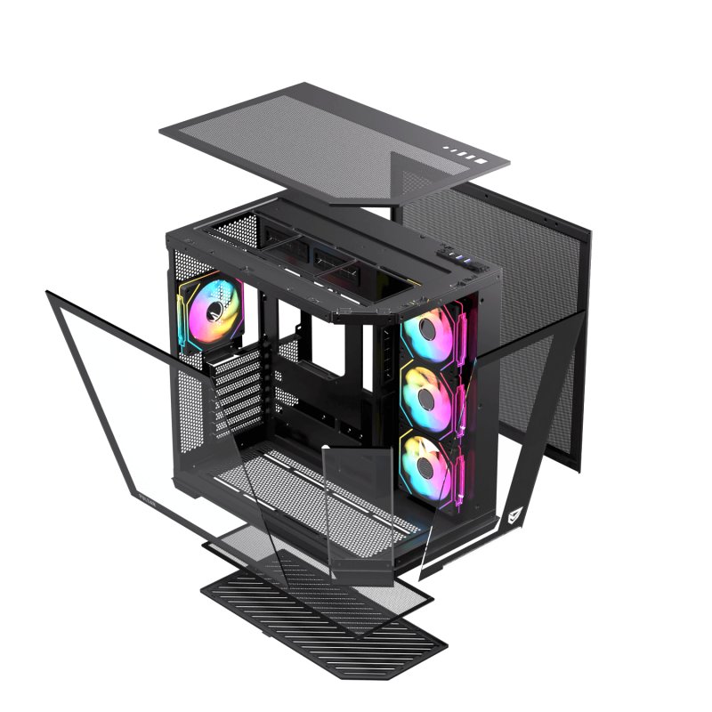 Thumbnail 2 de Nfortec Pulsar ARGB Semi Torre ATX — doble cristal y 4 ventiladores