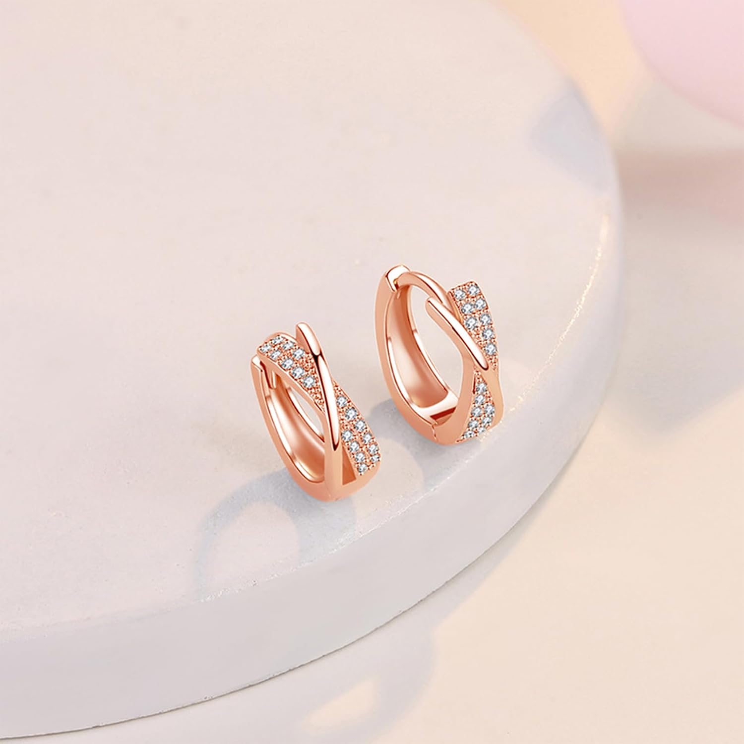 Detalle de Creolen Silber 925 mit Zirkonia, 10 mm