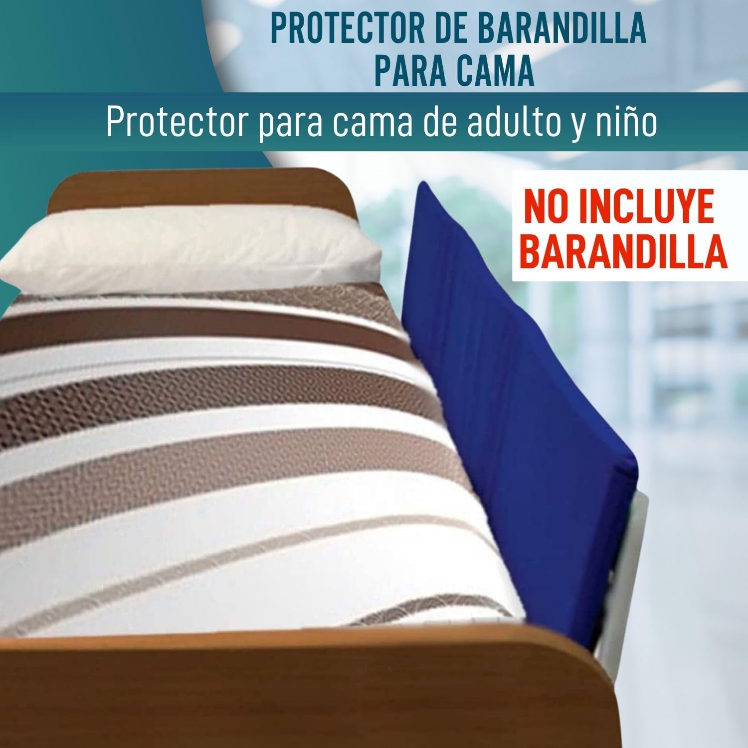 Thumbnail 1 de OrtoPrime Protezione per letto con barriera imbottita per ringhiere (barra non inclusa) – 160 x 40 cm