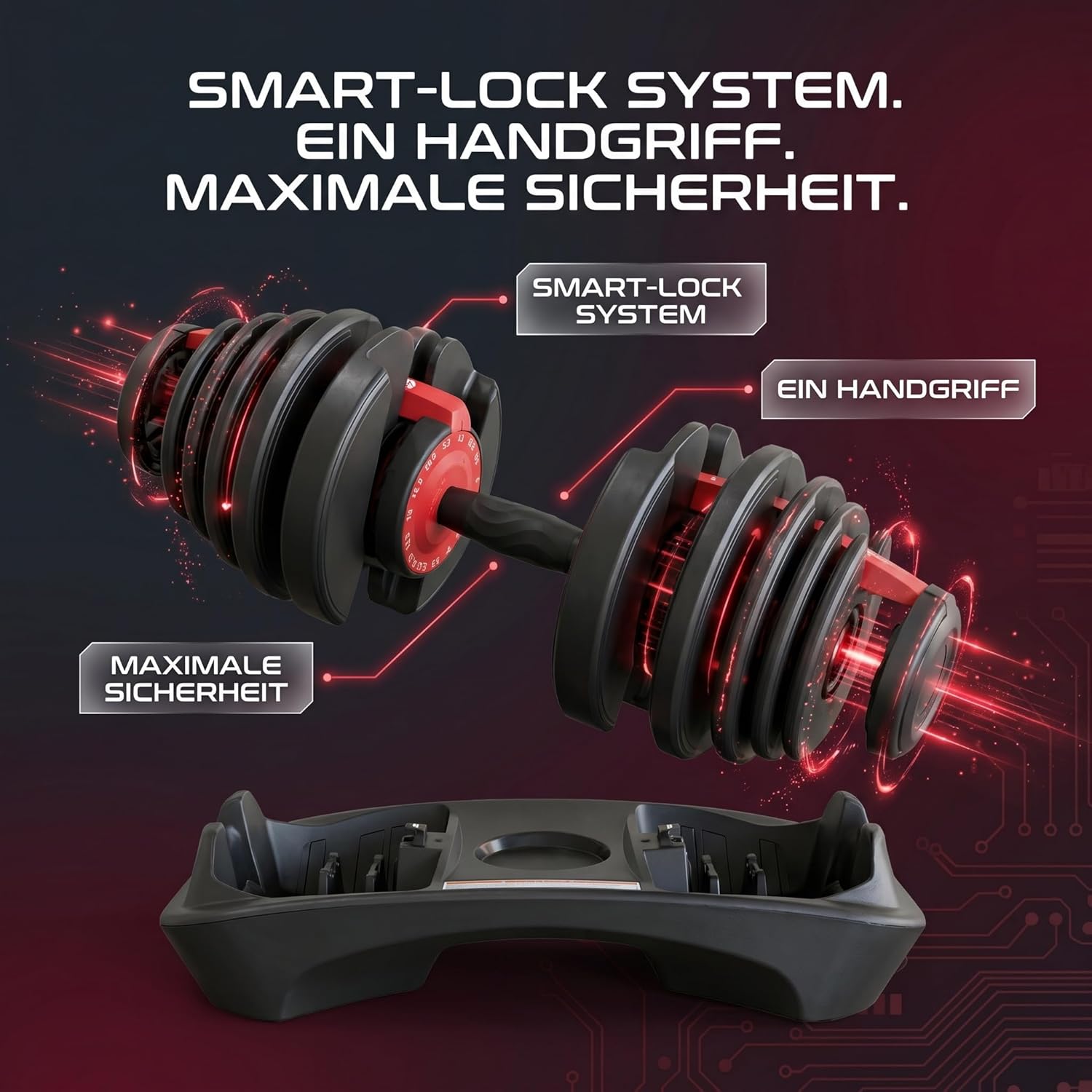 Thumbnail 5 de HAKENO verstellbare Kurzhanteln 2×24/40 kg (15 in 1) – platzsparendes Hantelset