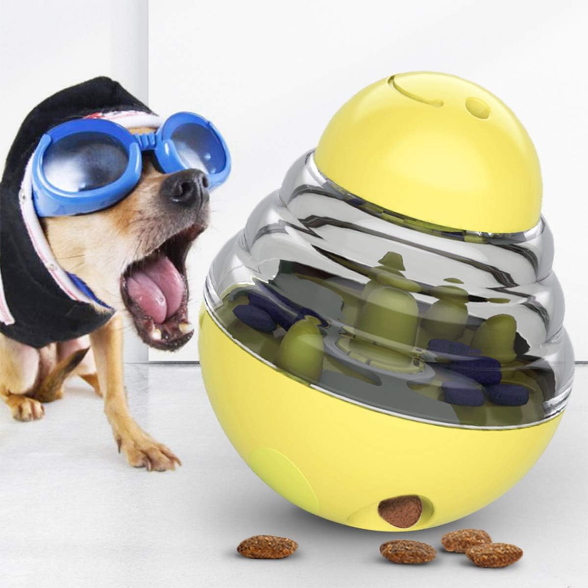Detalle de Anlitent Interactive Treat Dispensing Puzzle Dog Toy (rolling, wobble slow feeder for small/medium dogs)