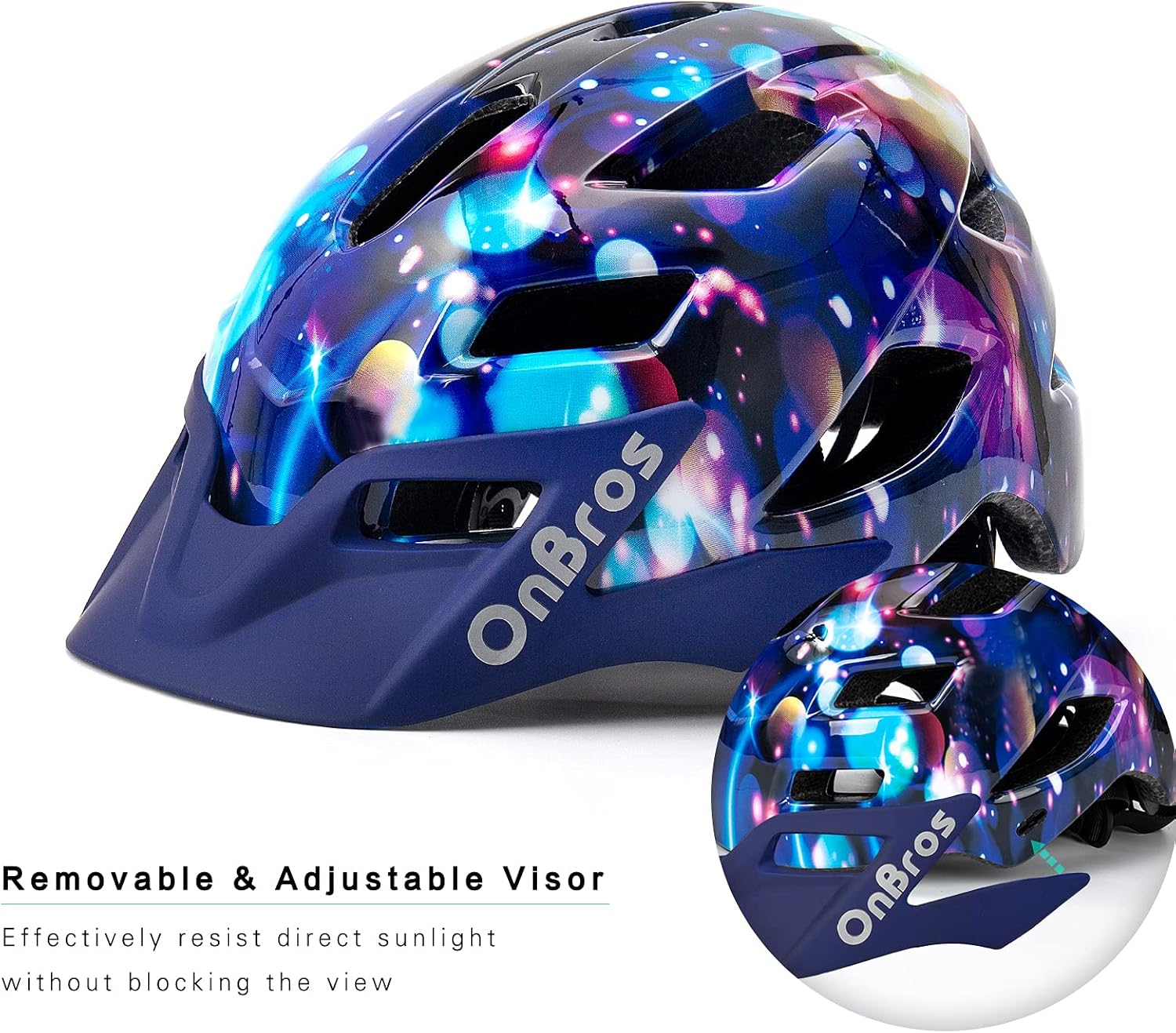 Thumbnail 3 de OnBros Fahrradhelm Kinder – Schutzhelm mit Visier für 5–14 Jahre, 48–57 cm