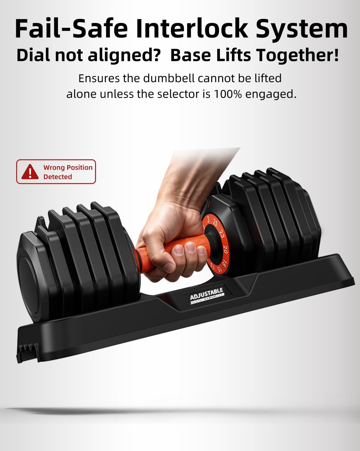 Detalle 1 de WLR Adjustable Dumbbell Set, 10 Weight Settings, Quick-Dial, 25 lb Each