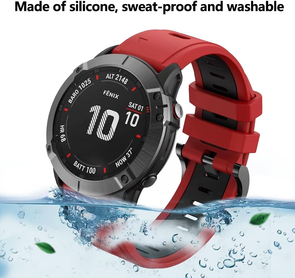 Thumbnail 5 de FiiMoo 22mm silicone replacement strap for Garmin Descent G2/G1, Fenix 8 47mm and Quatix 7 Pro