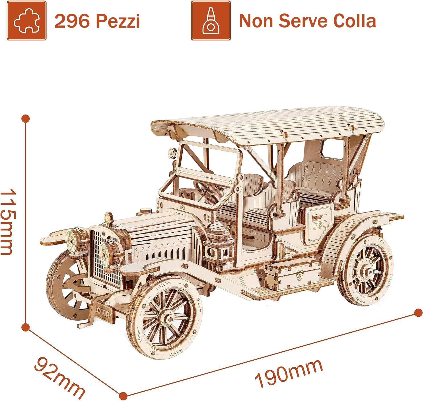 Thumbnail 5 de ROKR Puzzle 3D in Legno Auto d'epoca