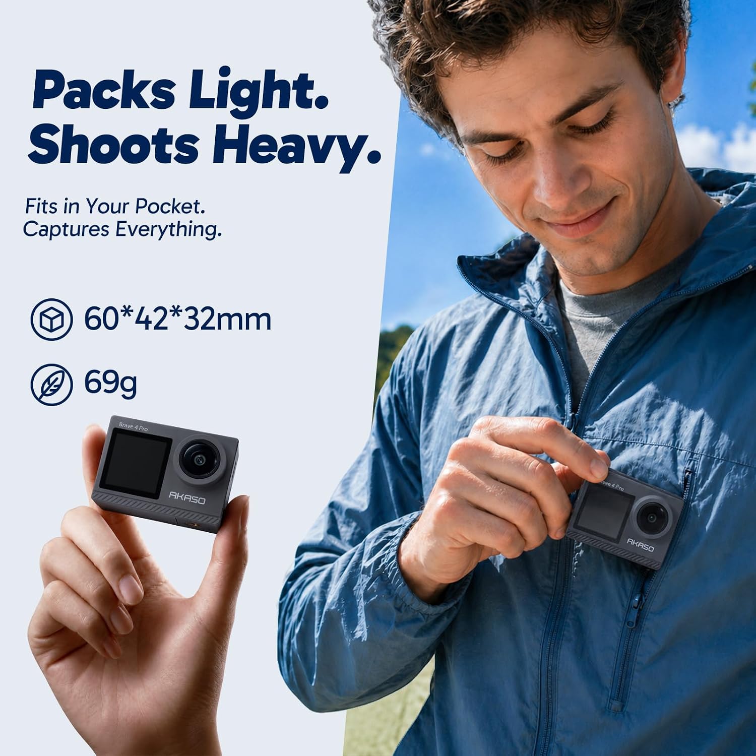 Thumbnail 6 de AKASO Brave 4 Pro Action Camera with 64GB microSDXC – Dual Screen, 4K30, 20MP, 131ft Waterproof