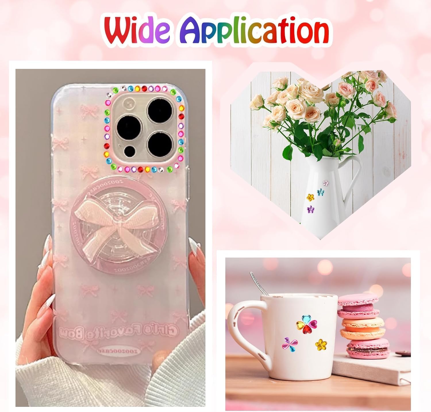 Thumbnail 6 de Moosono 3500 Stück Glitzersteine Selbstklebend – bunt, Acryl, Bastelglitzer für Kinder