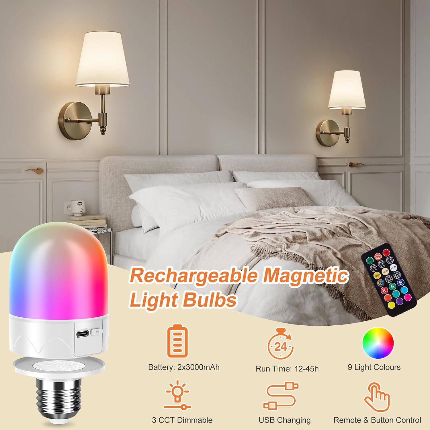 Thumbnail 1 de HARPER LIVING Battery Operated Wall Lights Set
