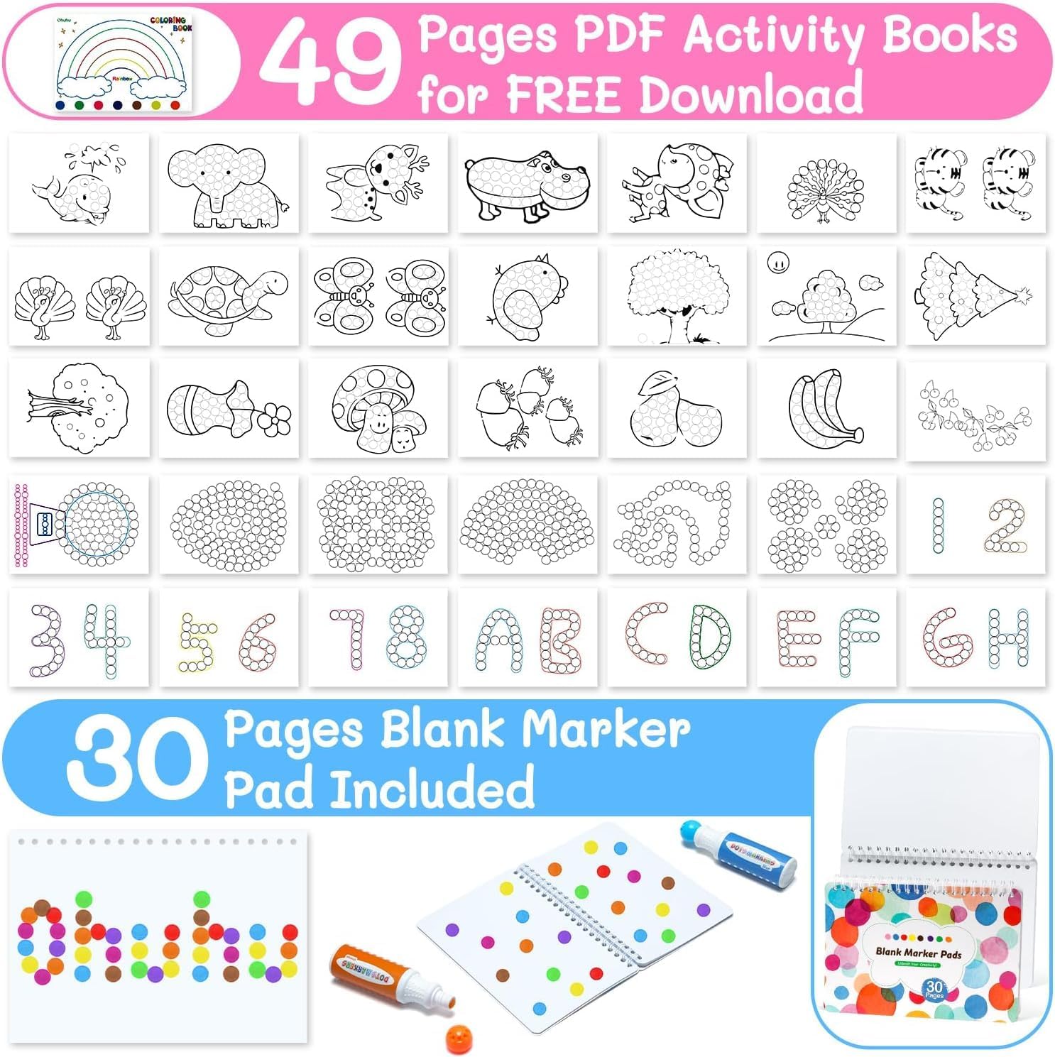 Thumbnail 2 de Ohuhu Bingo dot markers 8 colours 40ml