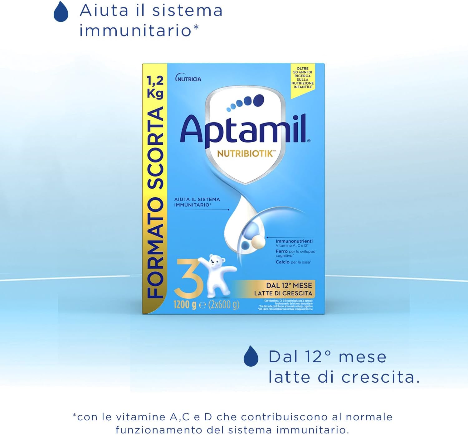 Detalle 2 de Aptamil 3 Latte in polvere 3×1.200 g per bambini