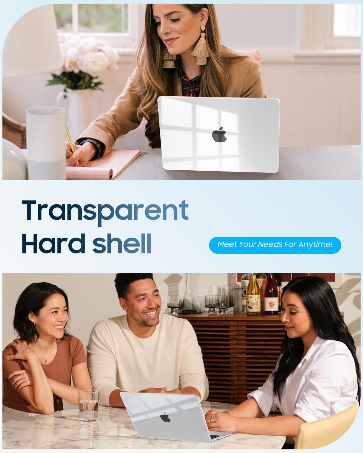 Thumbnail 6 de Fintie Hülle für MacBook Air 15 Zoll (M5/M4/M3/M2) A3448/A3241/A3114/A2941 – Ultradünne Hartschale, transparent
