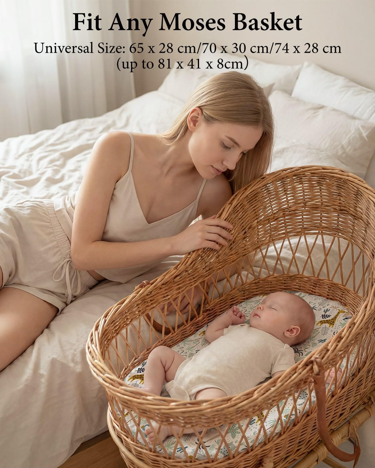 Detalle 2 de Yoofoss 2 Pack Baby Spannbettlaken 38x77 cm