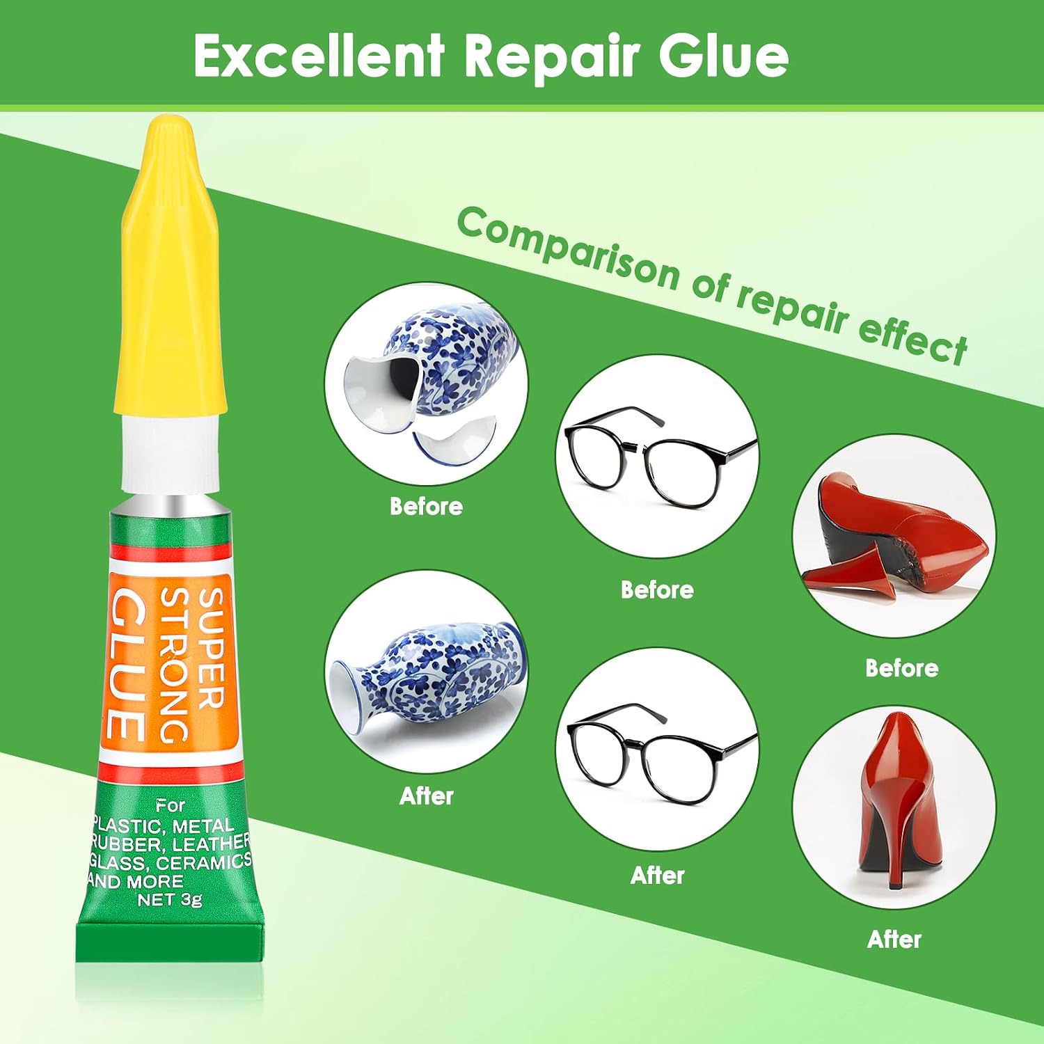 Detalle 1 de Lucomb LB0073 Cyanoacrylate Super Glue, 30 x 3 g Single-Use Tubes