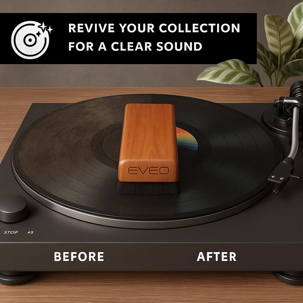 Thumbnail 1 de EVEO Vinyl Record Cleaning Kit (4in1) with XL Velvet Brush, 4oz Cleaner, Duster & Stylus Gel