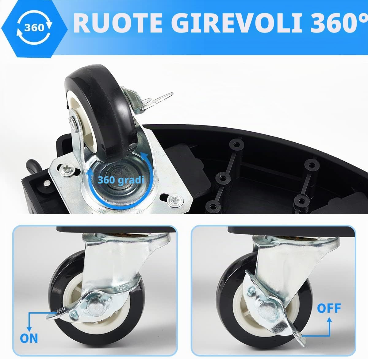 Detalle de TreeGun Sottovaso per Piante con Ruote – Portavasi Regolabile da 38–58 cm, Capacità 200 kg