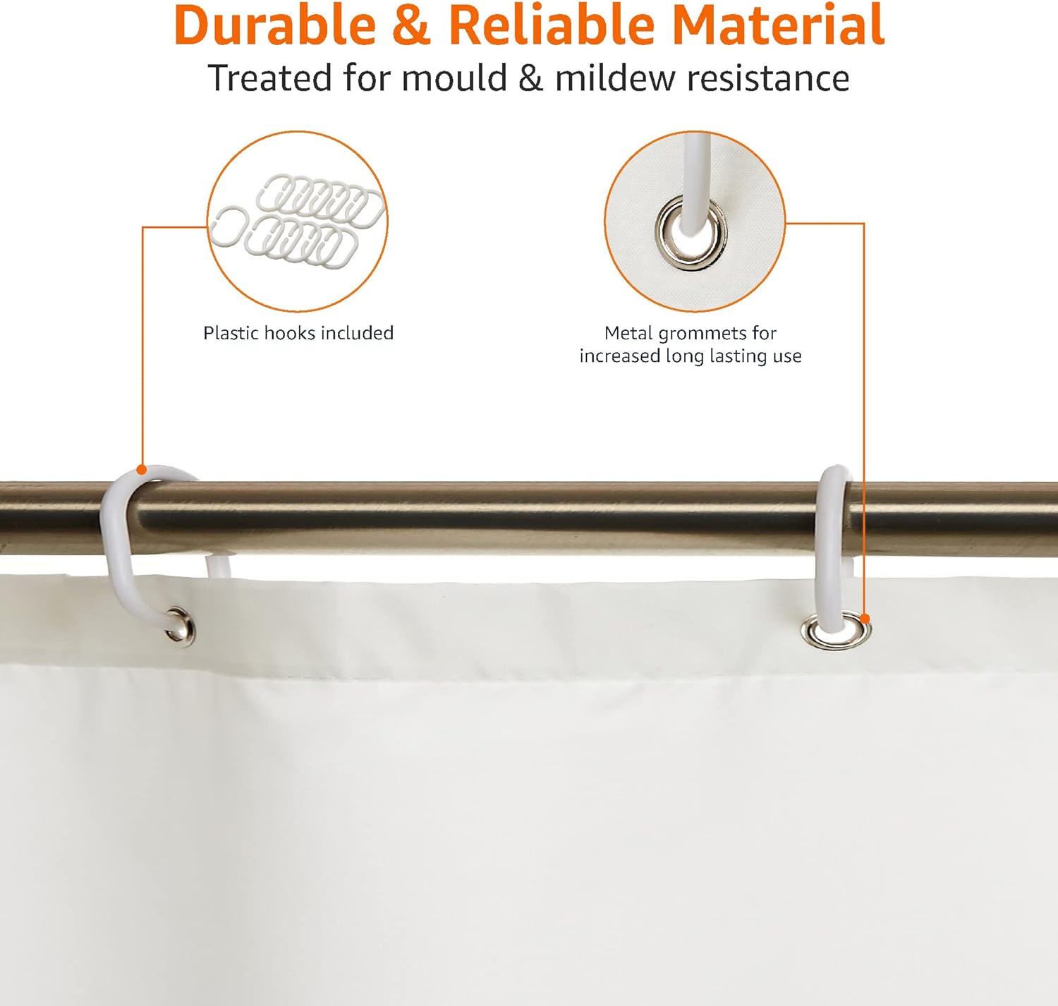 Detalle de Amazon Basics Shower Curtain 180×200 cm