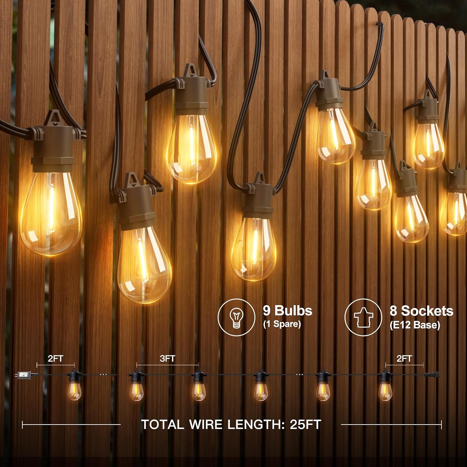 Detalle de addlon Outdoor String Lights 25FT