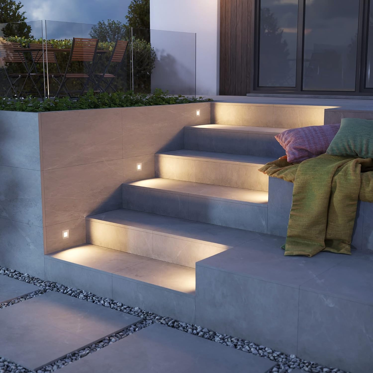 Thumbnail 6 de ledscom.de LED Treppenlicht 12er Set 85 x 85 mm