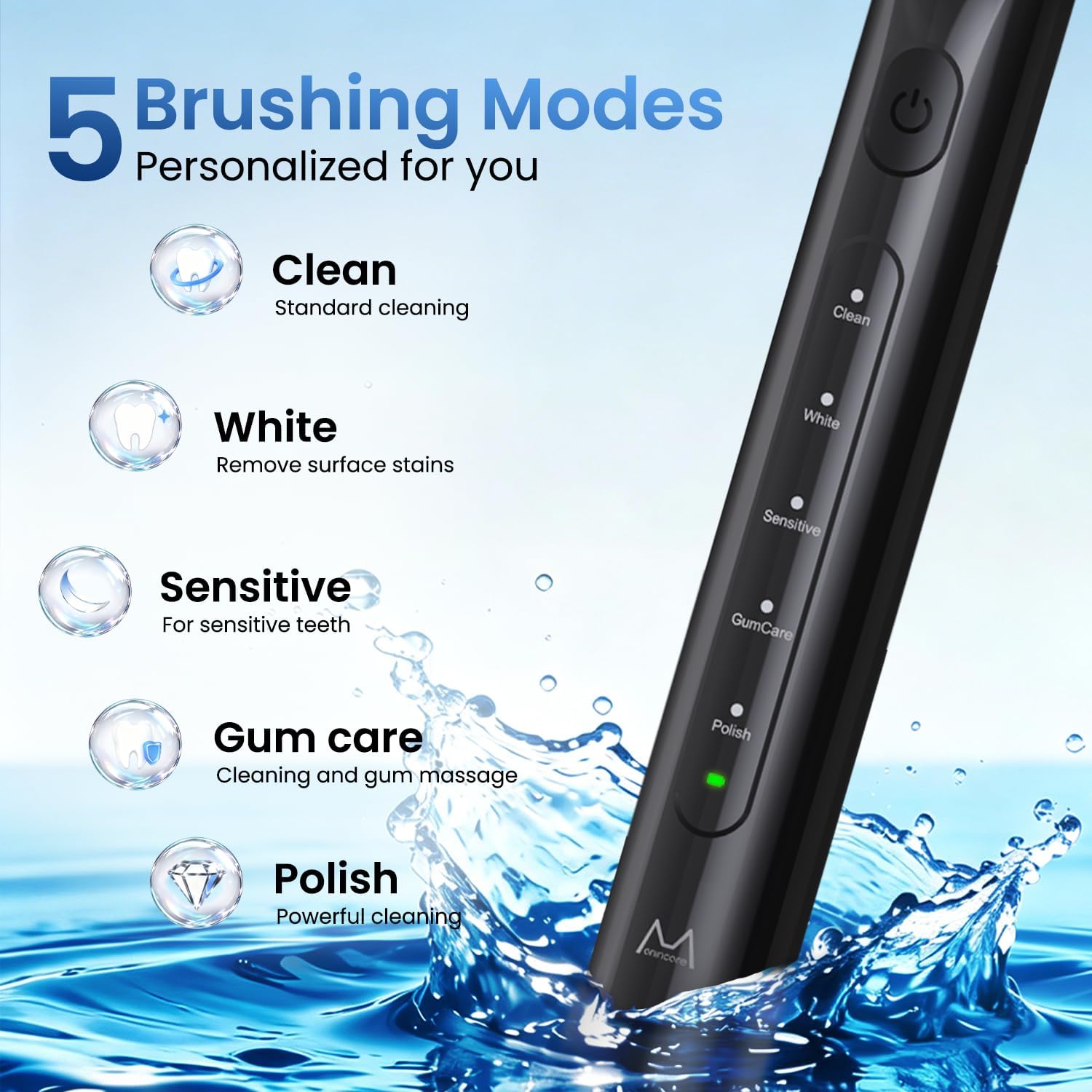 Detalle de Marlincare Sonic Electric Toothbrush with 5 Modes