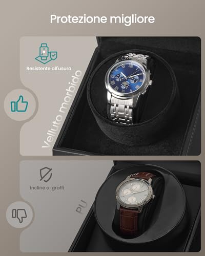 Detalle de SONGMICS Carica Orologi JWB030B01: caricatore automatico singolo con motore silenzioso e luce integrata