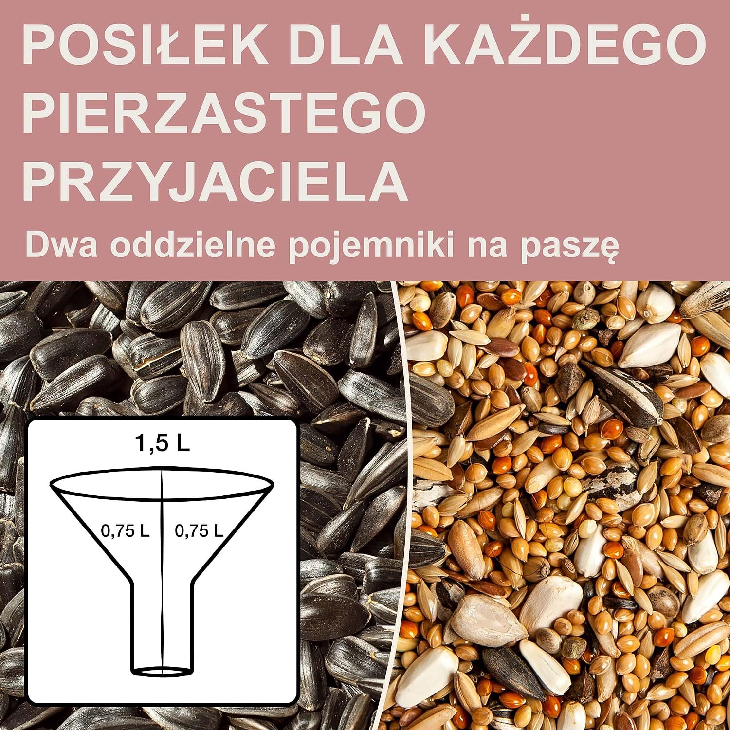 Thumbnail 4 de SWISSINNO Davos SMART BIRDS – wiszący karmnik z podwójnymi komorami, Dusty Rose