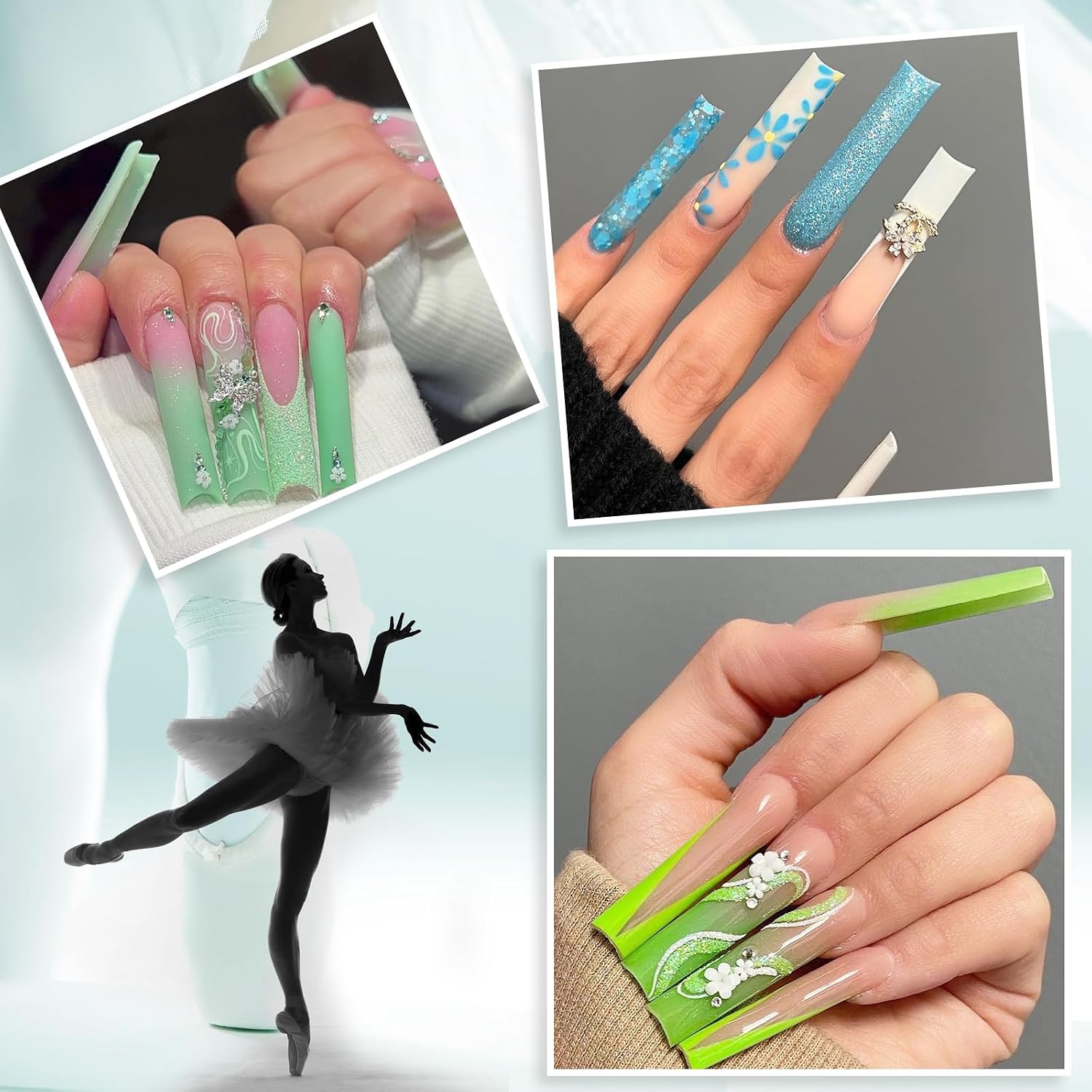 Thumbnail 6 de LIONVISON JIO027 XXL Square Nail Tips, Clear Half-Cover, No-C-Curve, 12 Sizes