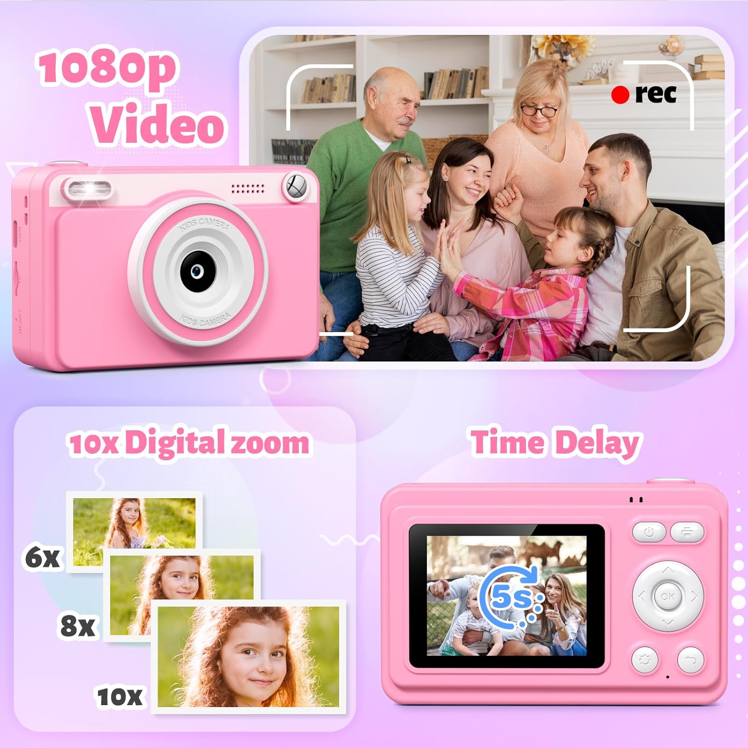 Thumbnail 2 de GREENKINDER Kids Camera 1080P with 32GB card