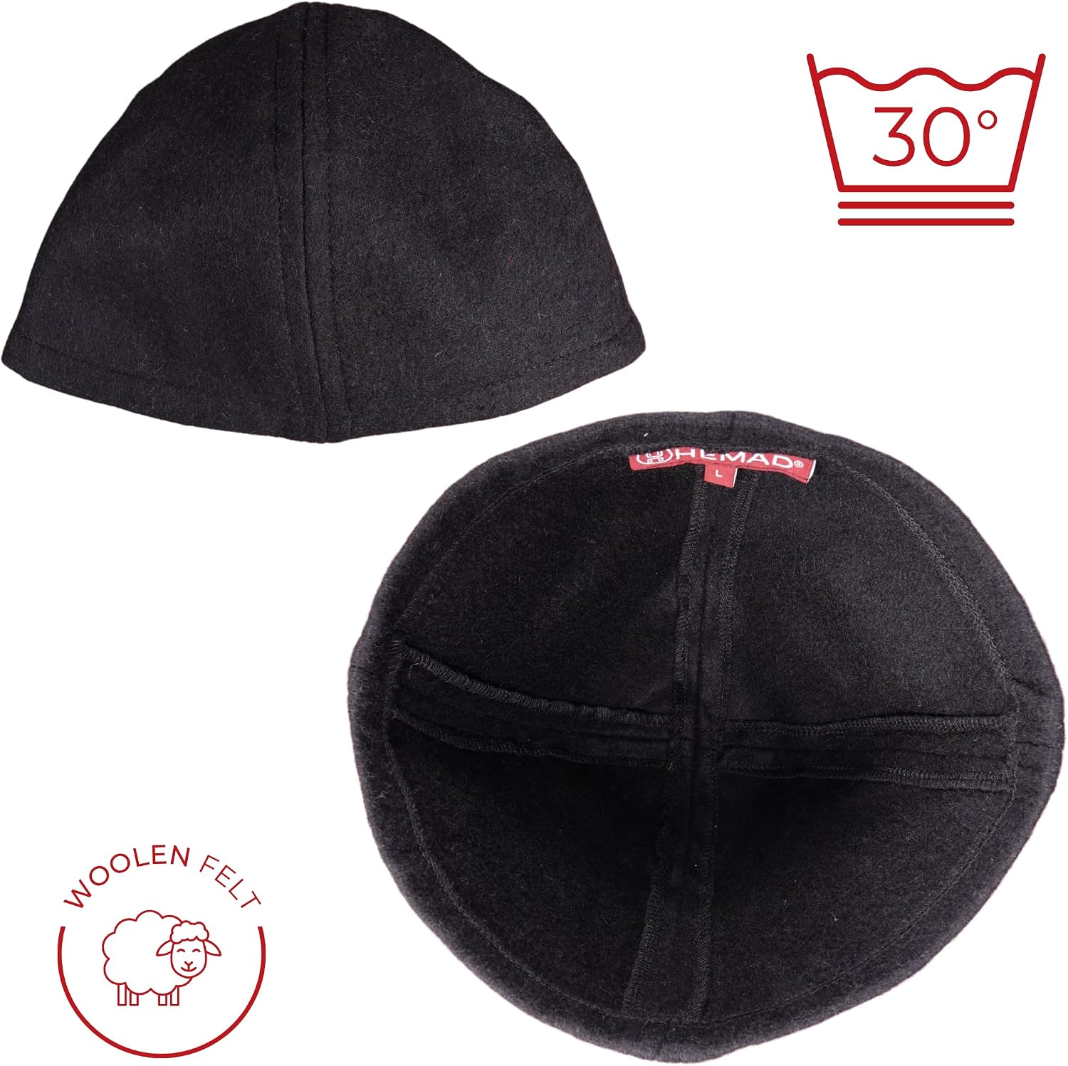 Detalle de HEMAD Medieval Viking Cap, wool-felt blend, sizes M–XL