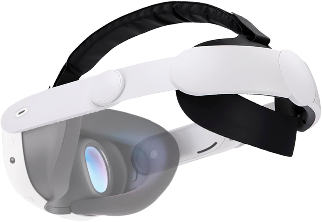 NK cinturino compatibile con Meta Quest 3S e Quest 3 (colore bianco) con lunghezza regolabile e imbottitura