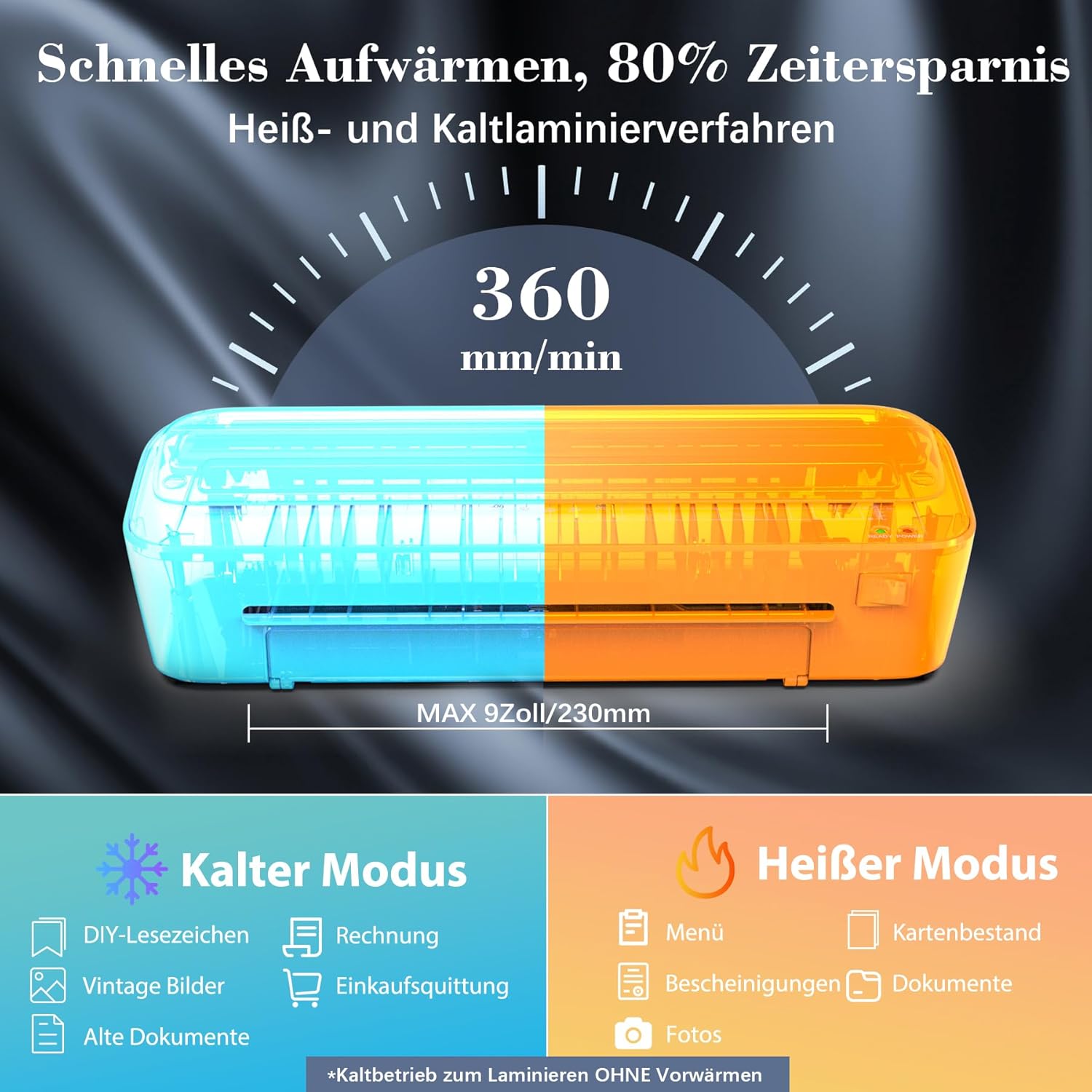 Detalle de Thermal-Laminiergerät für A4-Größe – 11-in-1 Laminiergerät mit 36 Laminierhüllen