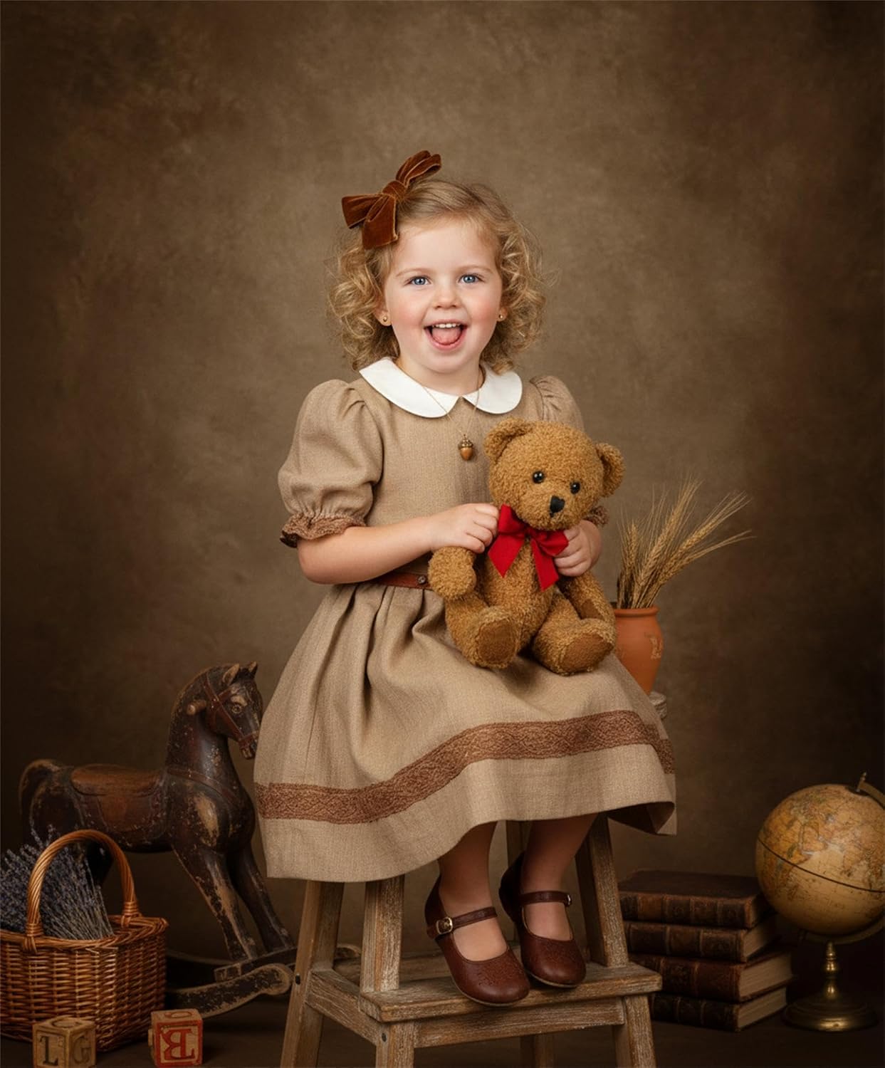 Detalle de Kate Photography Backdrop 3x3m Dark Brown Texture Backdrop for Studio Portraits
