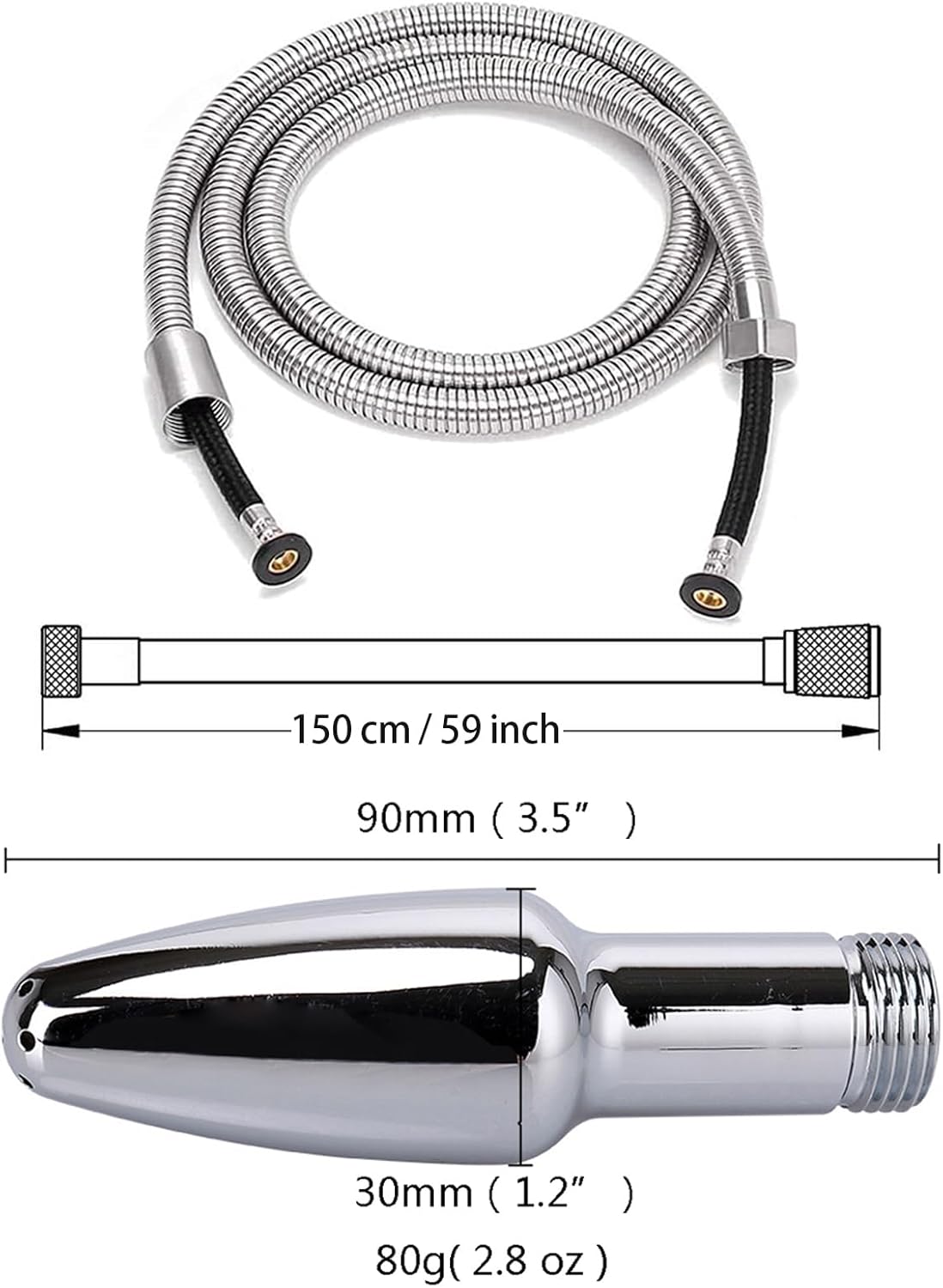 Thumbnail 1 de Duschschlauch Tiefenreinigungssystem für Einlaufdusche mit 59 Zoll Duschschlauch (Silber)