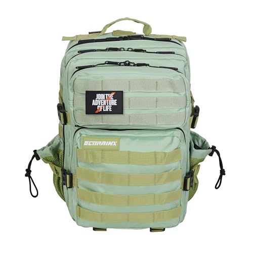 Detalle de Mochila Táctica 25L Repelente al Agua – Oxford 1000D, Cabina Avión y Viaje, Kiwi (ELITRAINX)