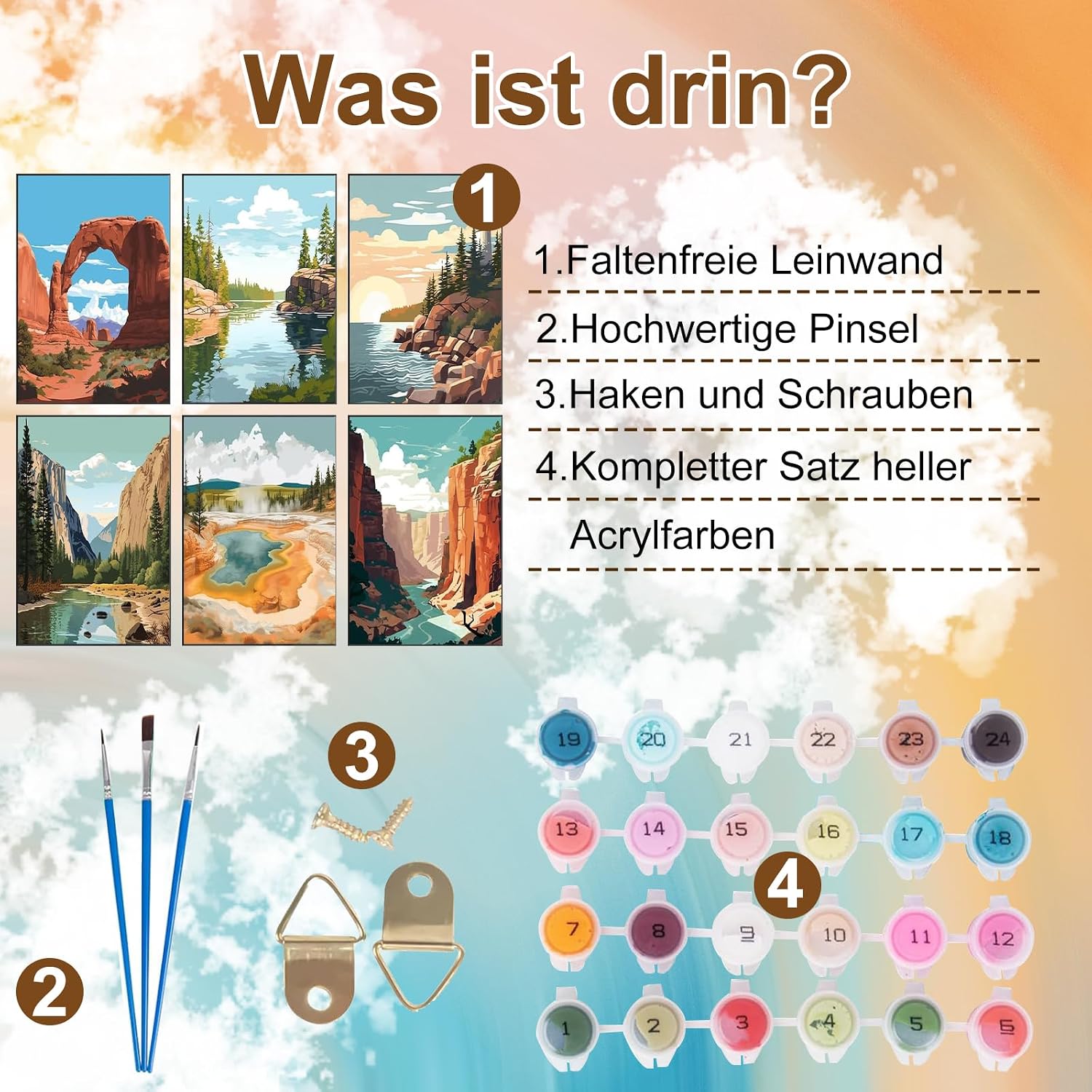 Detalle de lxmydm Malen nach Zahlen Erwachsene 20x30 Set